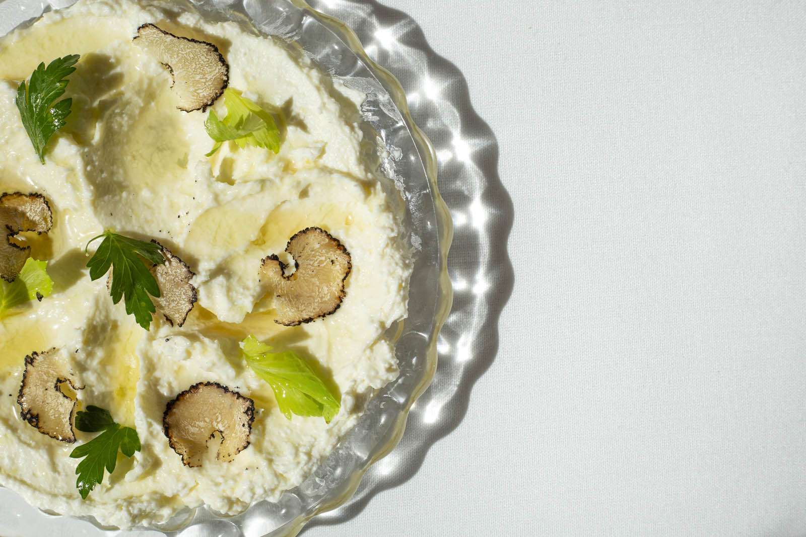 Whipped Ricotta and Truffles served at Cento restaurant in German Village, Columbus, Ohio.