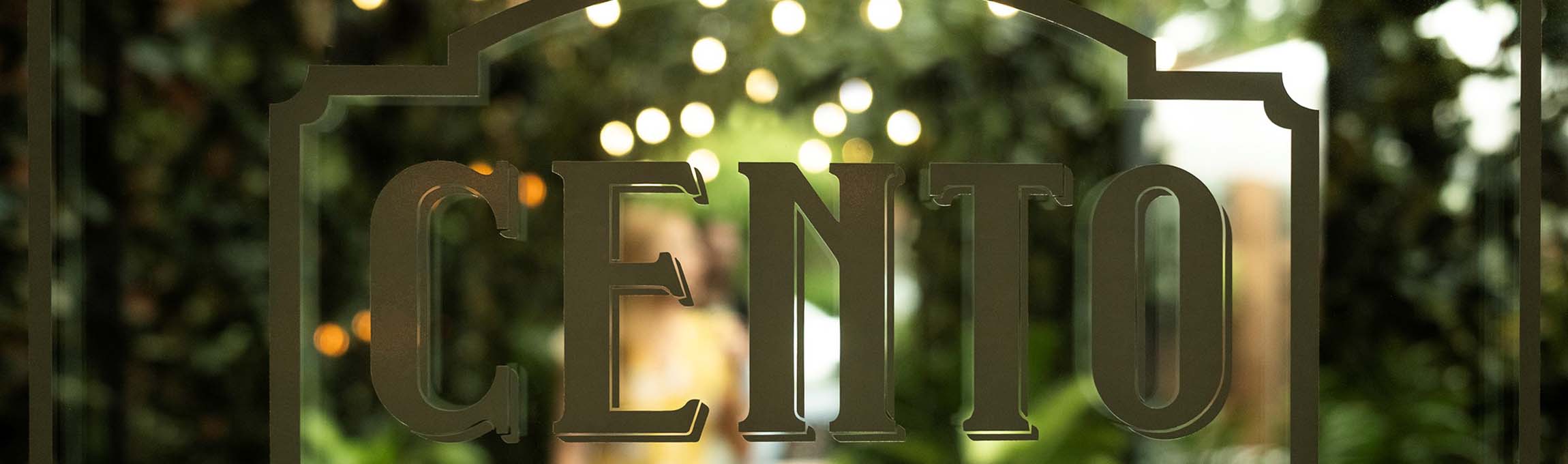 Cento restaurant logo sign